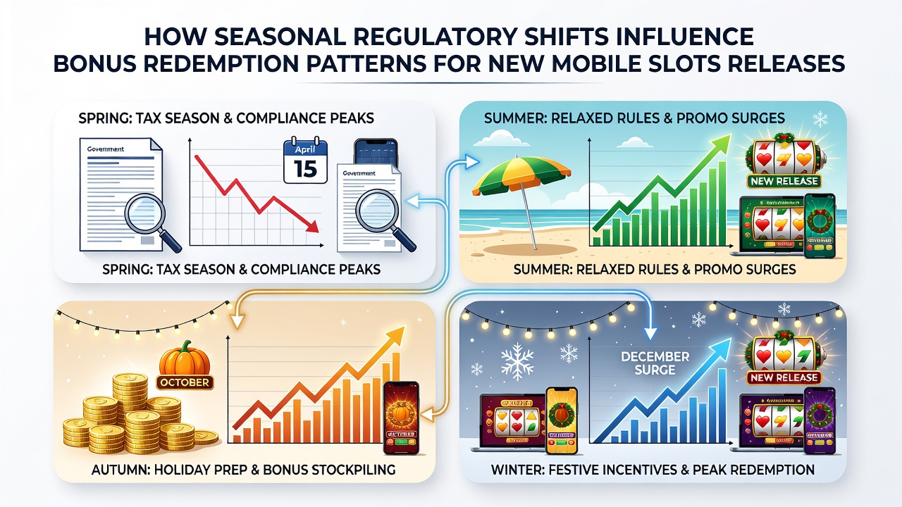 Graph illustrating bonus redemption trends for mobile slots across different seasons in Britain